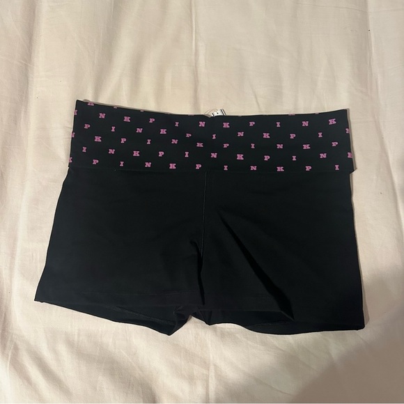 Y2K PINK Victoria Secret YOGA SHORTIE SHORTS - Picture 1 of 3